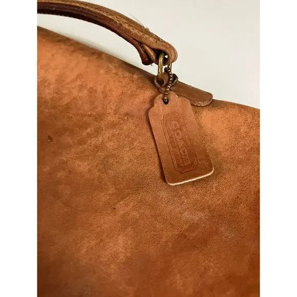 Coach USA Vintage Leather Briefcase Messenger Bag Tan Distressed *Read - Picture 3 of 14